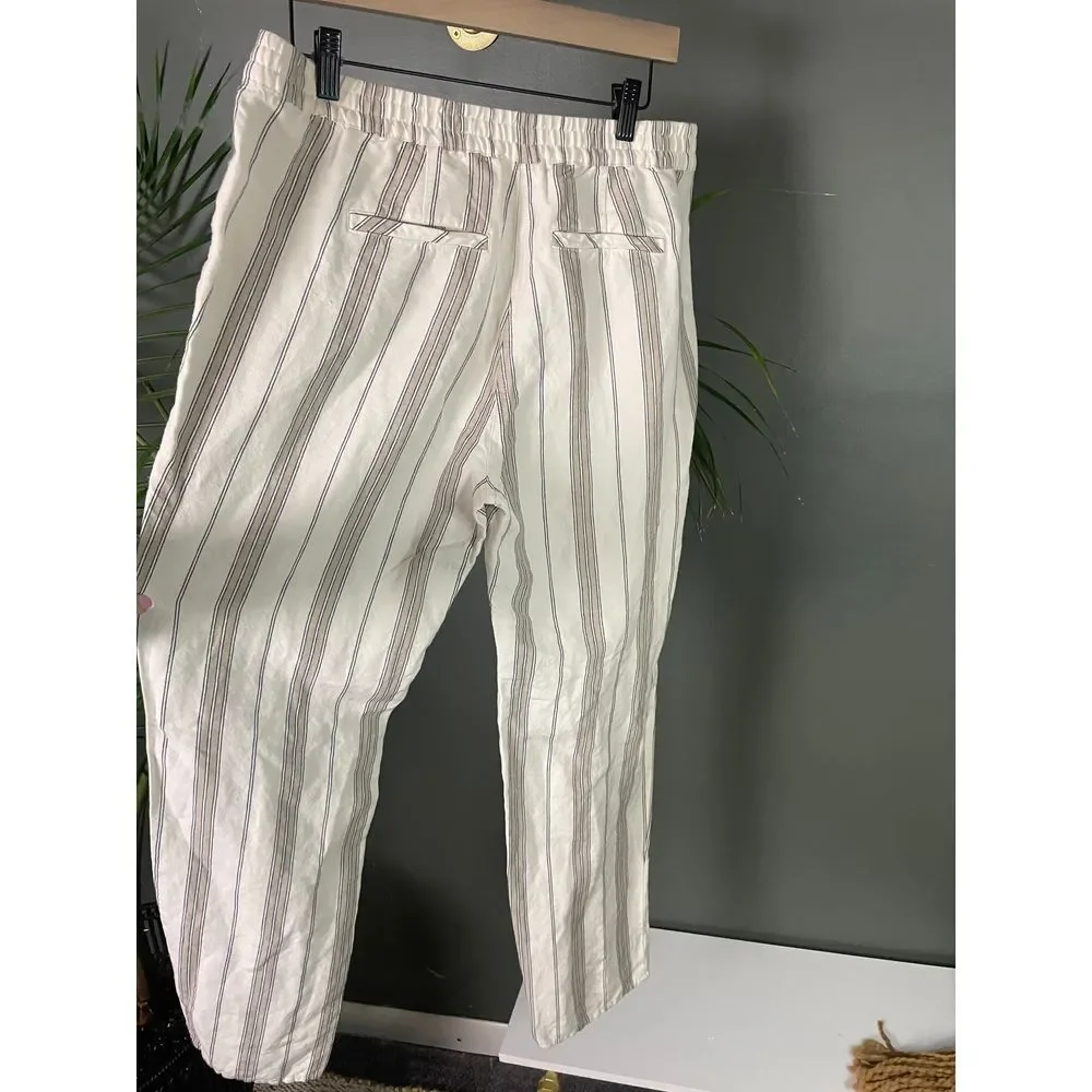 J Jill Love Linen Striped Wide Leg Beach Summer Casual Trouser Size S - Picture 4 of 7